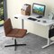 PU Leather Cross-Legged Office Chair with Oversized U-Shaped Seat for Home Office or Vanity